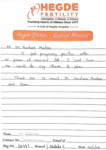 Success Story Hegde Fertility