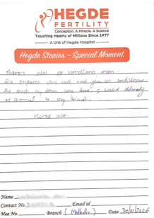Success Story Hegde Fertility