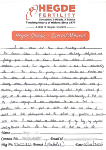 Success Story Hegde Fertility