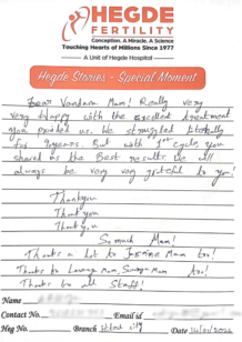 Success Story Hegde Fertility