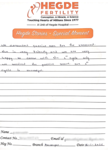 Success Story Hegde Fertility